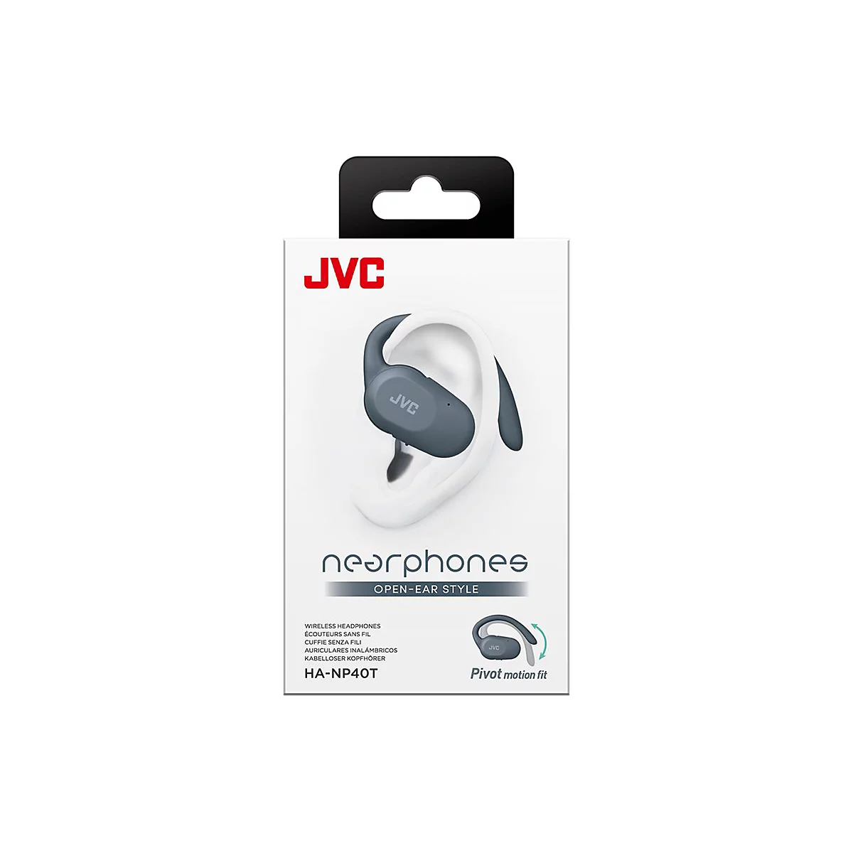 JVC HA-NP40T - True Wireless-Kopfhörer mit Mikrofon - offenes Ohr - über dem Ohr angebracht - Bluetooth - Blau