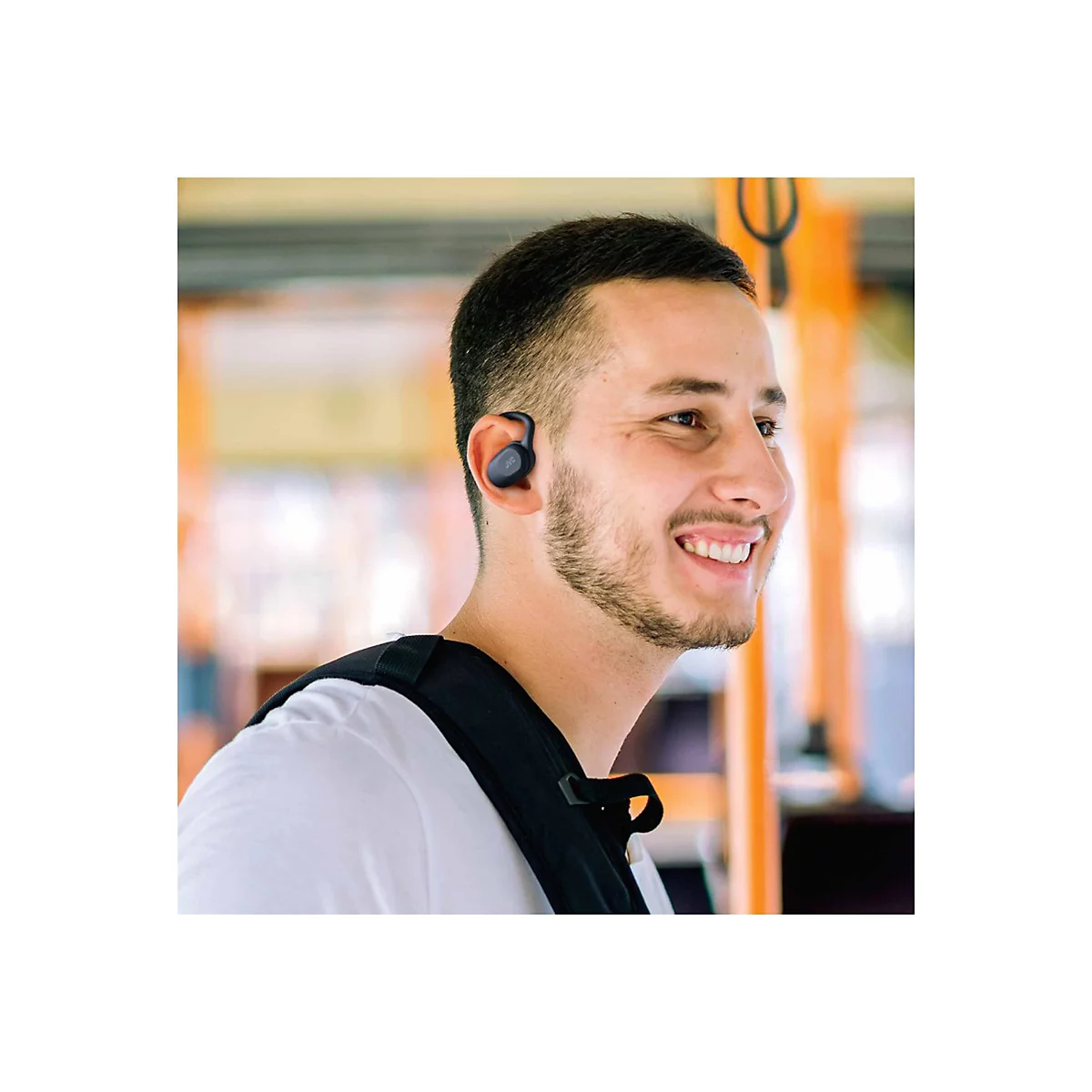 JVC HA-NP40T - True Wireless-Kopfhörer mit Mikrofon - offenes Ohr - über dem Ohr angebracht - Bluetooth - Schwarz