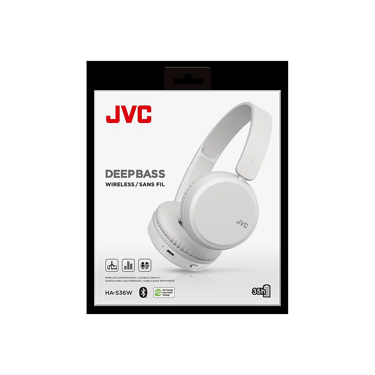 JVC HA-S36W - Deep Bass - Kopfhörer mit Mikrofon - On-Ear - Bluetooth - kabellos