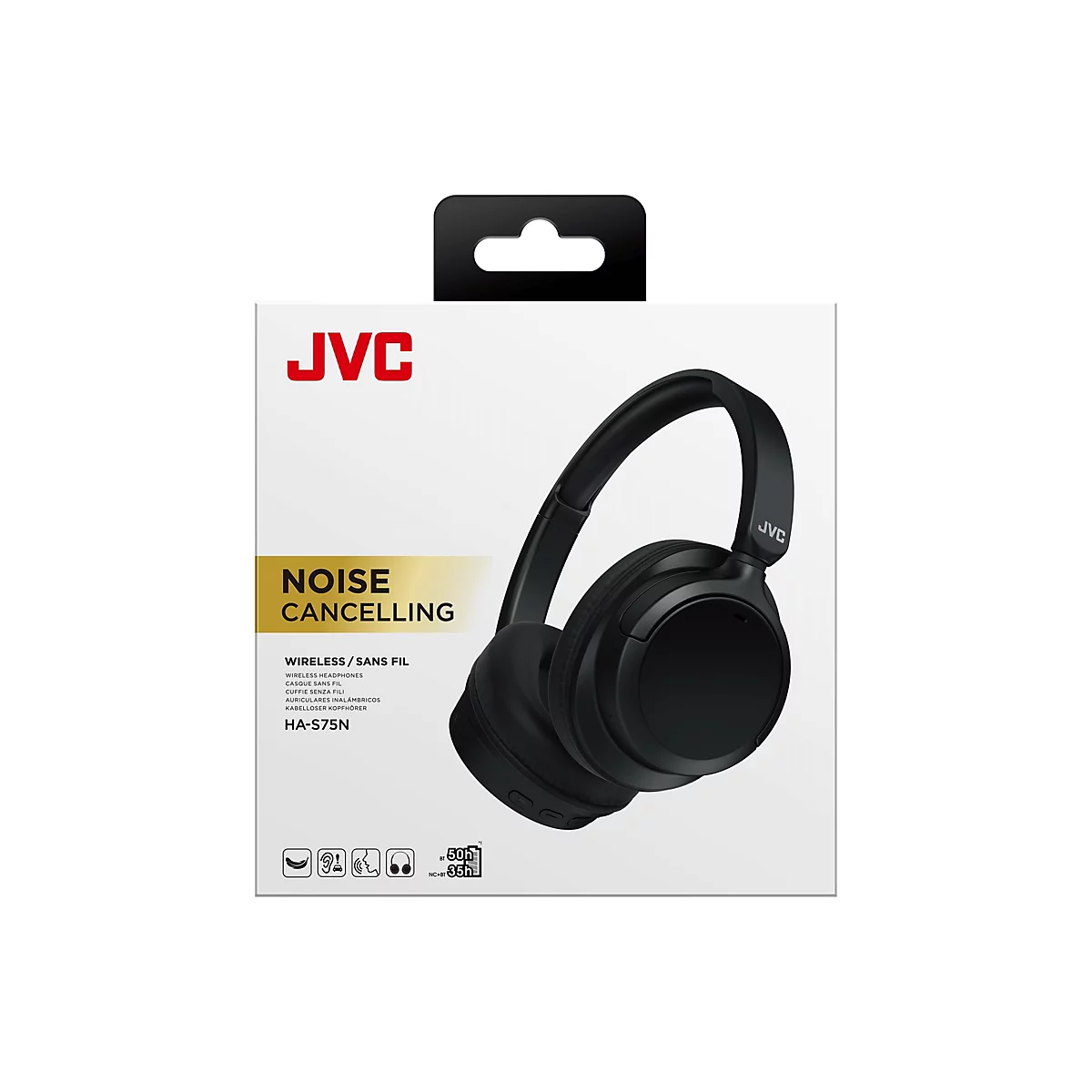 JVC HA-S75N - Kopfhörer mit Mikrofon - ohrumschließend - Bluetooth - kabellos - aktive Rauschunterdrückung