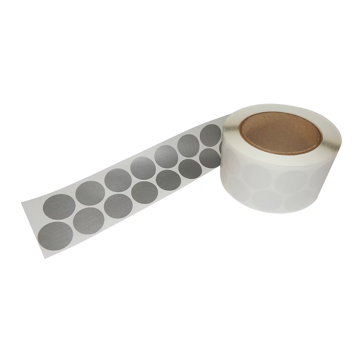 K+K Klebetechnik Gewebeklebepunkte, ø 30 mm, Dicke 0,3 mm, 1.000 St./Rolle, Silber, temperaturbeständig