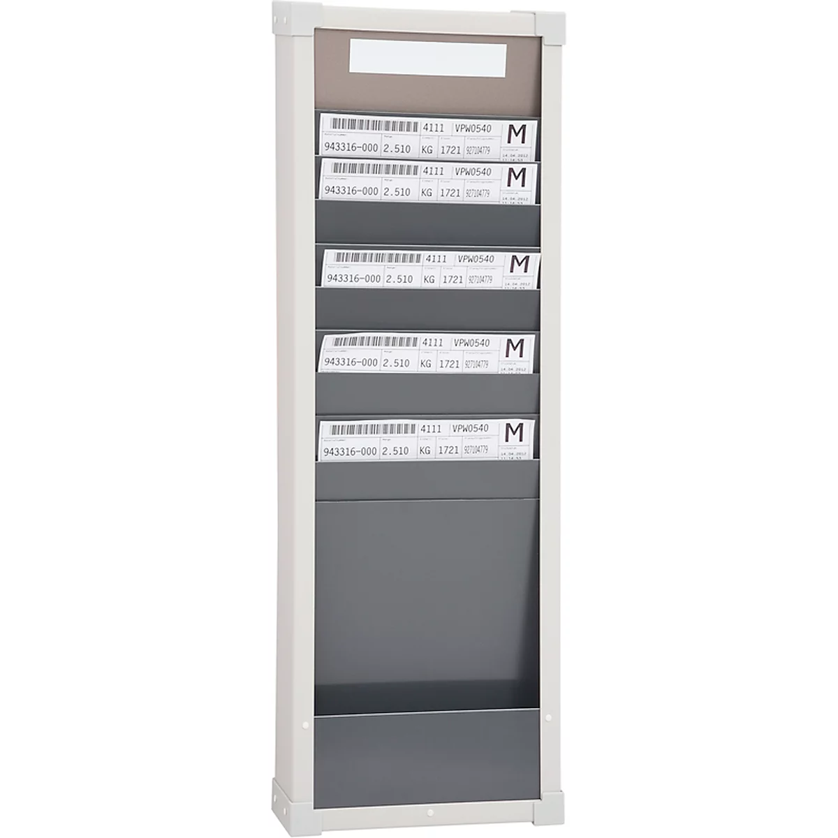 Kaarten-sorteerbord Eichner 9219 serie, ideaal voor A4, 1 kolom, H 750 x B 260 mm