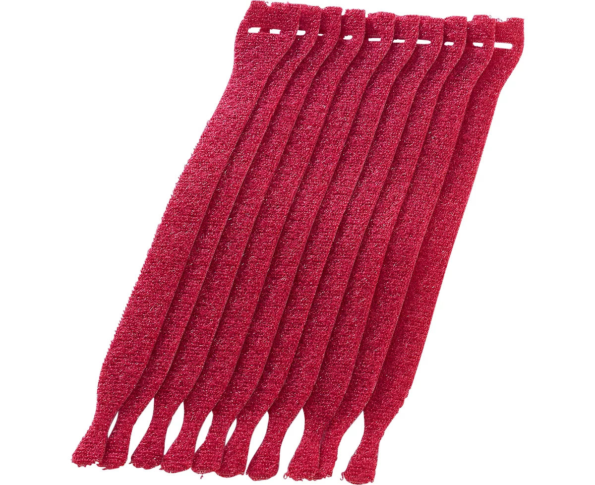 Kabel-Klettverschlüsse, rot, 10 Stück