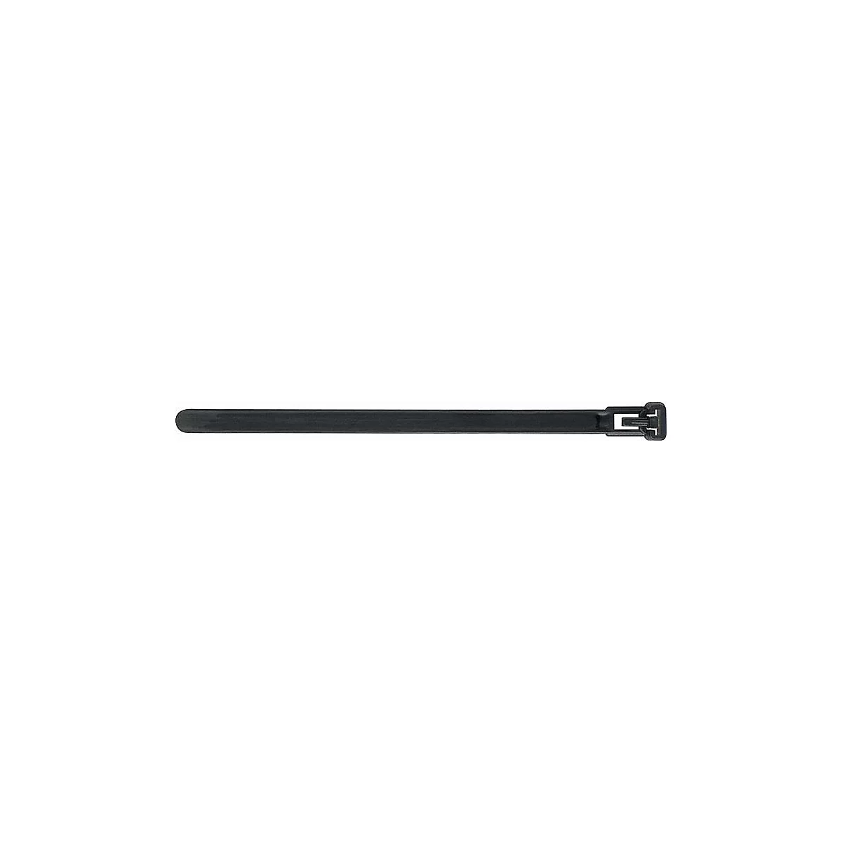 Kabelbinder wiederverwendbar, L 150 mm x B 7,6 mm, PA 6.6 schwarz, UV-stabilisiert, 100 Stück