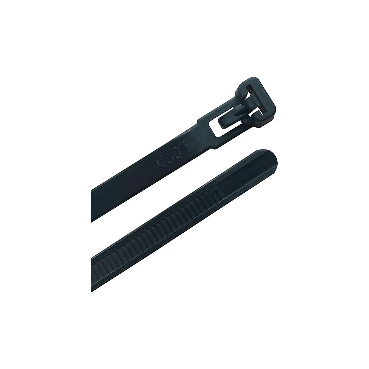 Kabelbinder wiederverwendbar, L 150 mm x B 7,6 mm, PA 6.6 schwarz, UV-stabilisiert, 100 Stück