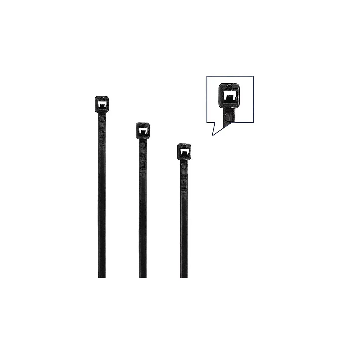 Kabelbinderset 350-tlg, PA 6.6 schwarz UV-stabil, selbstverlöschend, UL 94 V-2, DNV-GL zertifiziert