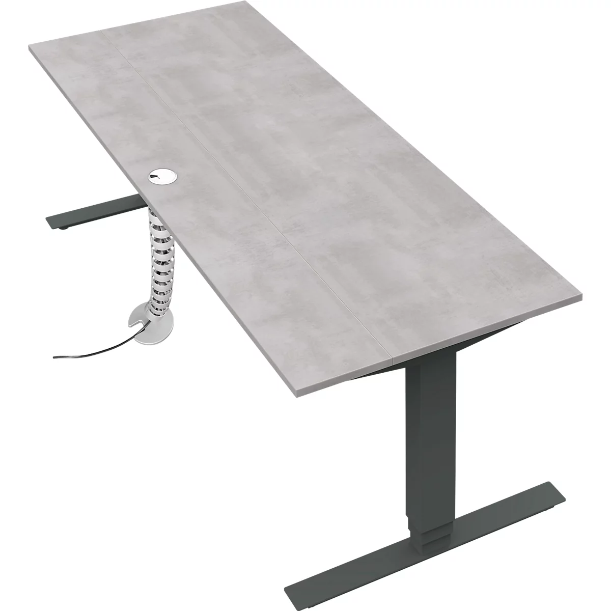 Kabelketting voor elektrisch in hoogte verstelbaar bureau Tempio, verticale kabelverdeling, L 1200 mm