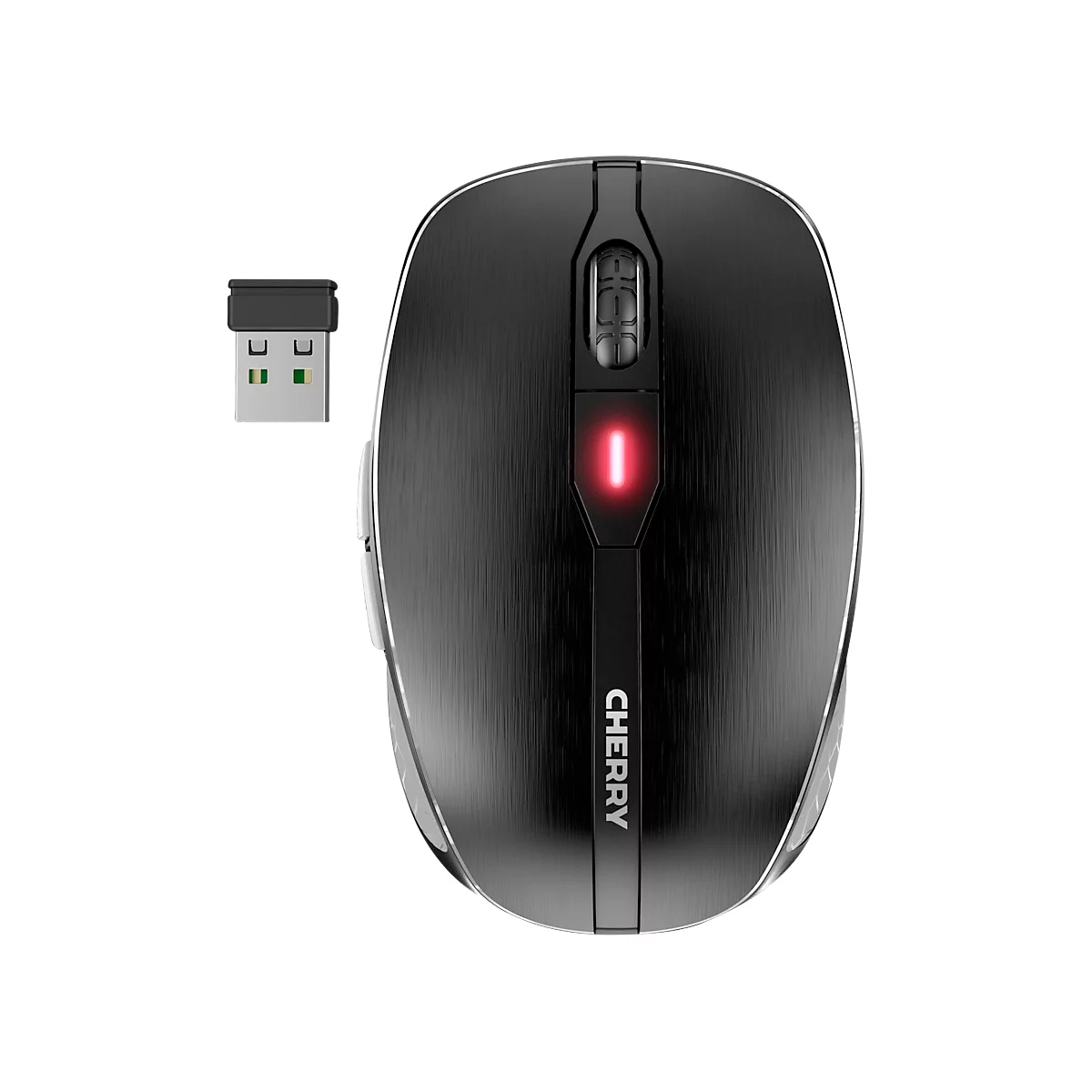 Kabellose Cherry Maus MW 8C Advanced, 6 Tasten, bis 3000 dpi, Status-LED, Bluetooth/Funk, schwarz