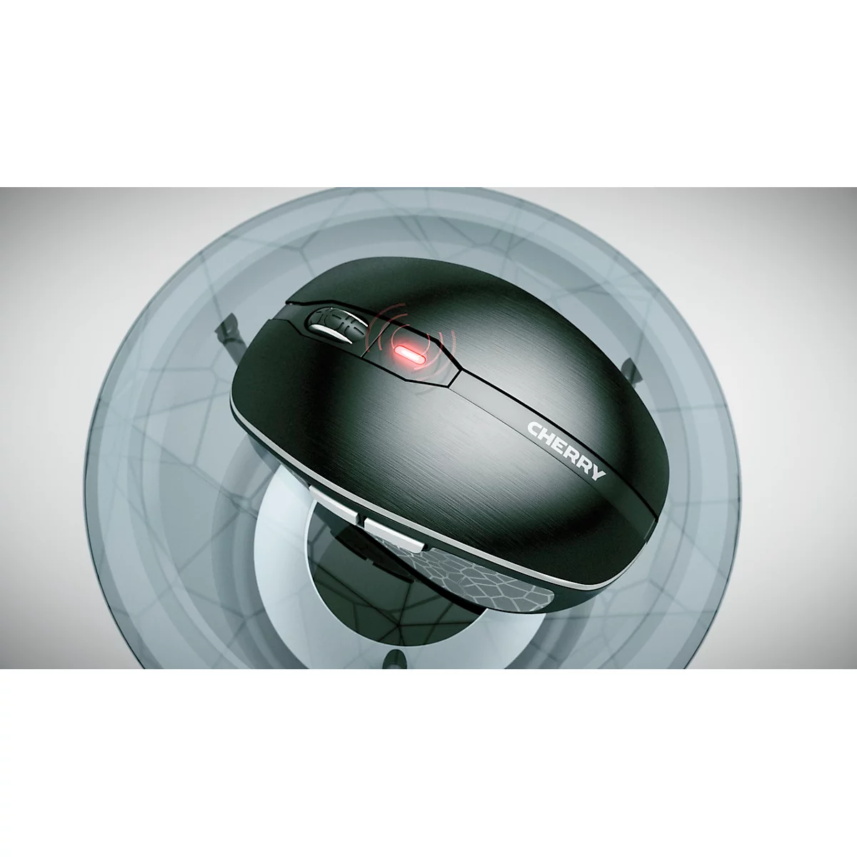 Kabellose Cherry Maus MW 8C Advanced, 6 Tasten, bis 3000 dpi, Status-LED, Bluetooth/Funk, schwarz