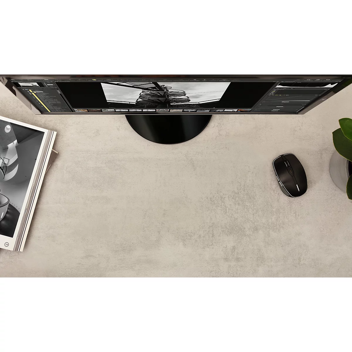 Kabellose Cherry Maus MW 8C Advanced, 6 Tasten, bis 3000 dpi, Status-LED, Bluetooth/Funk, schwarz