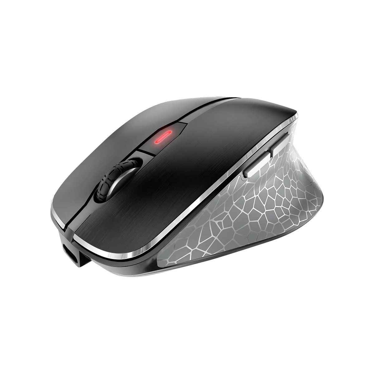 Kabellose Cherry Maus MW 8C ERGO, 6 Tasten, bis 3000 dpi, wiederaufladbar via USB-C, Rechtshänder, schwarz