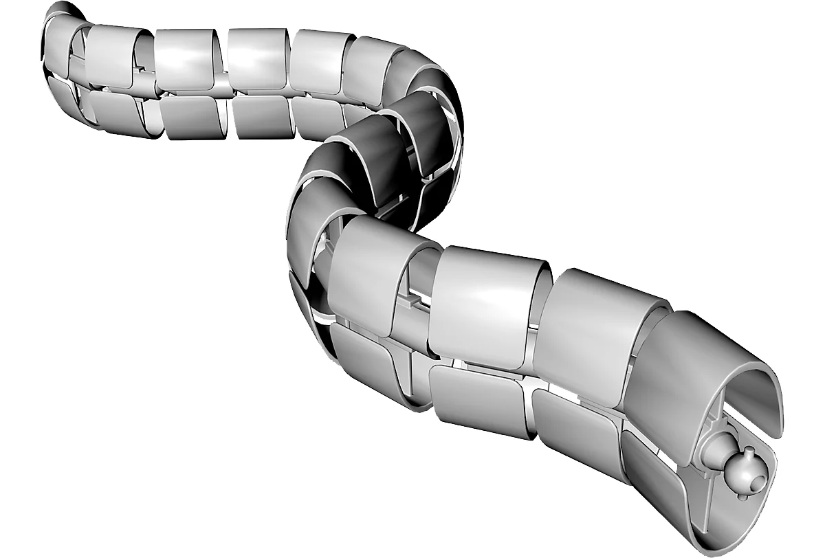 Kabelschlange (sistema de gestión de cables) premium, L 1250 mm, plata