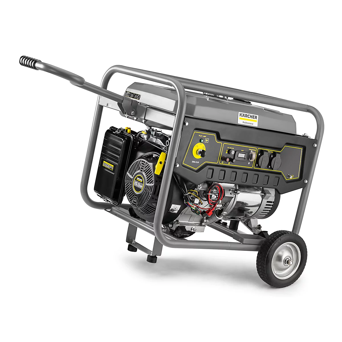 Kärcher PGG 3/1 stroomgenerator, benzinemotor, mobiel, 2,8 kW, 15 l, tot 12 uur, 74 dB, spanningsregelaar, beveiliging tegen oliegebrek &amp; overbelasting, elektrische startregelaar