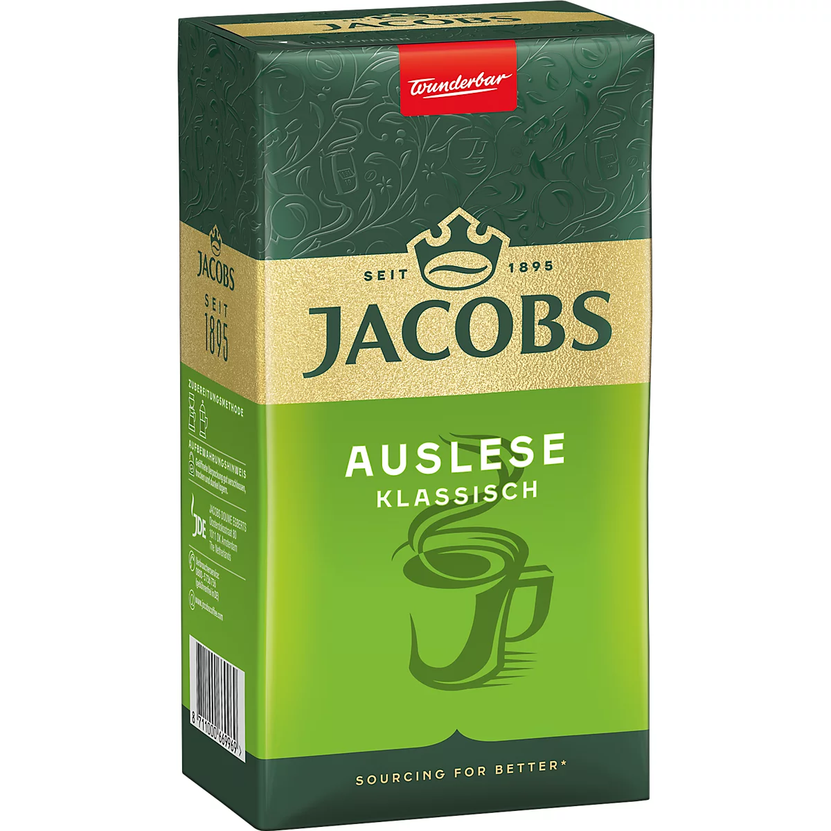 Kaffee Jacobs Krönung Auslese Klassisch, Filterkaffee, Intensität 6/10, gemahlen, 1 x 500 g