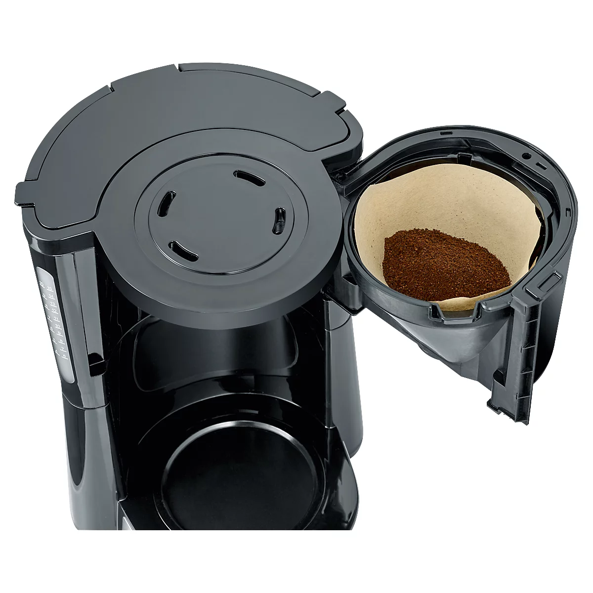 Kaffeemaschine Severin KA 4815, 1000 W, für bis zu 10 Tassen, Abschaltautomatik, Tropfverschluss, Wasserstandsanzeige, mit Glaskanne, schwarz