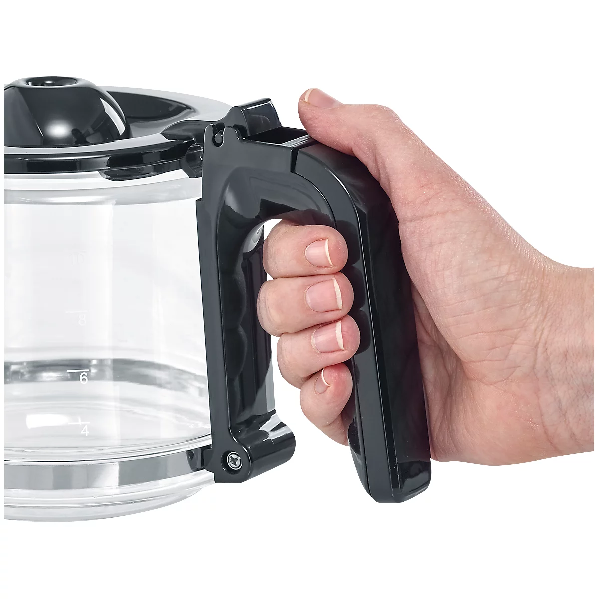 Kaffeemaschine Severin KA 4815, 1000 W, für bis zu 10 Tassen, Abschaltautomatik, Tropfverschluss, Wasserstandsanzeige, mit Glaskanne, schwarz