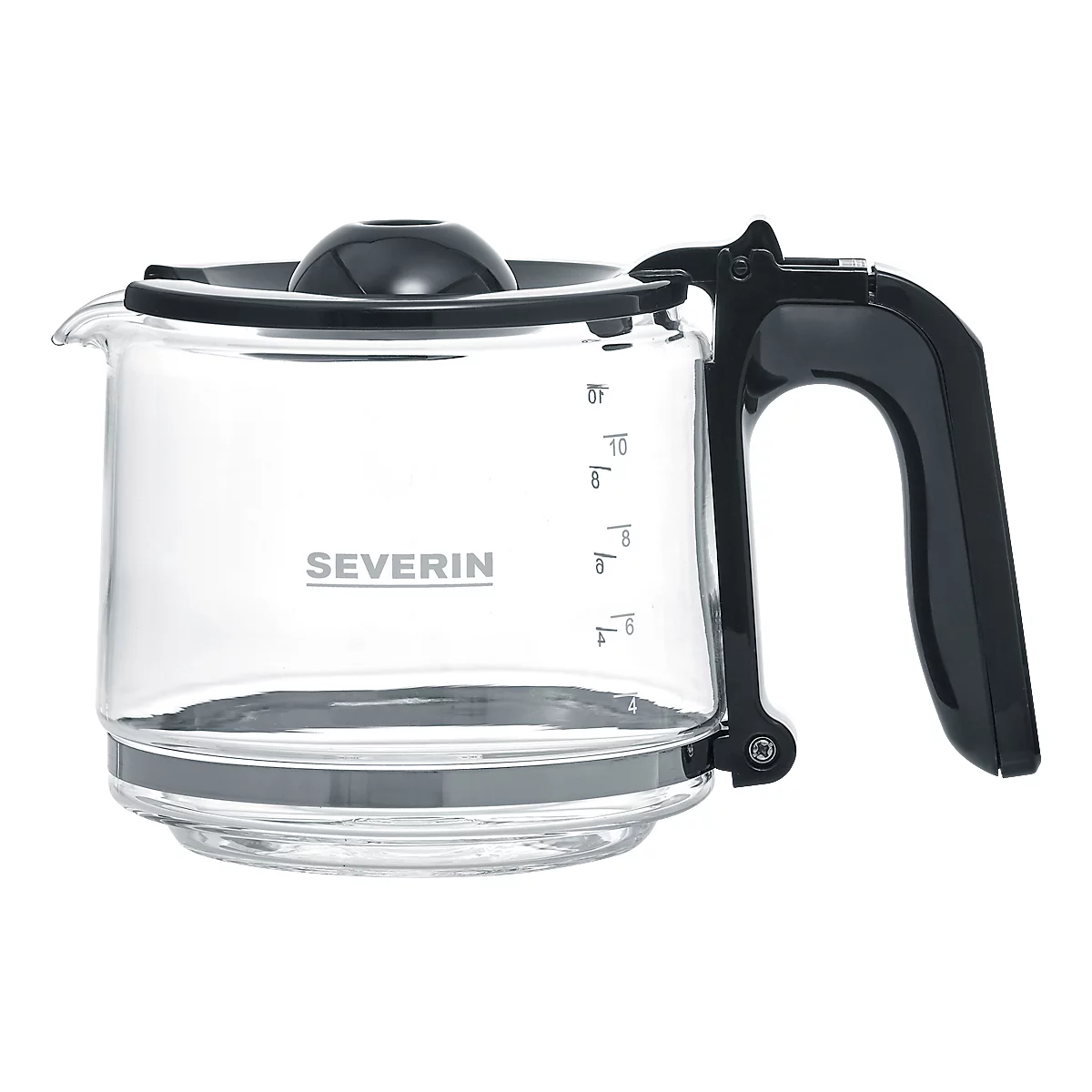 Kaffeemaschine Severin KA 4815, 1000 W, für bis zu 10 Tassen, Abschaltautomatik, Tropfverschluss, Wasserstandsanzeige, mit Glaskanne, schwarz