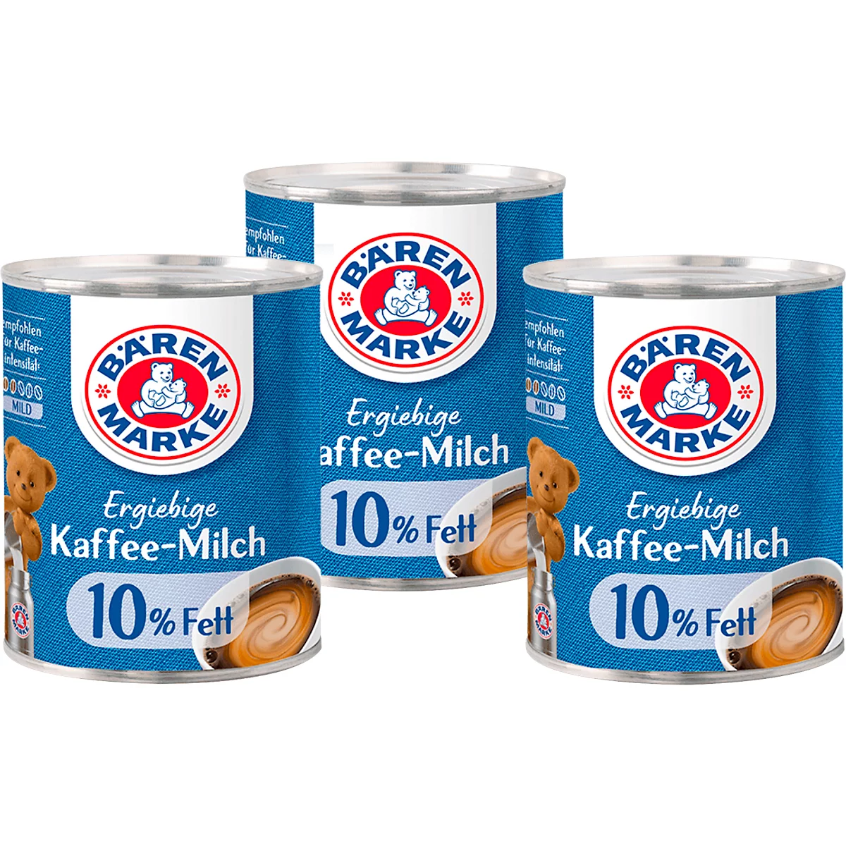 Kaffeemilch Bärenmarke Die Ergiebige, 10 % Fettgehalt, 3 Dosen á 170 g