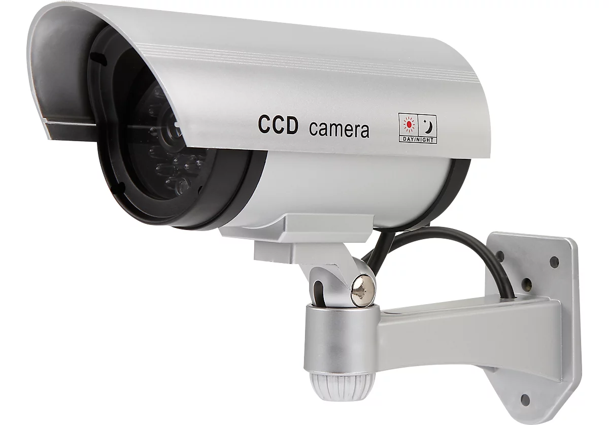 Kamera Attrappe Überwachungskamera Attrappe Olympia DC 400, mit LED Blinklicht