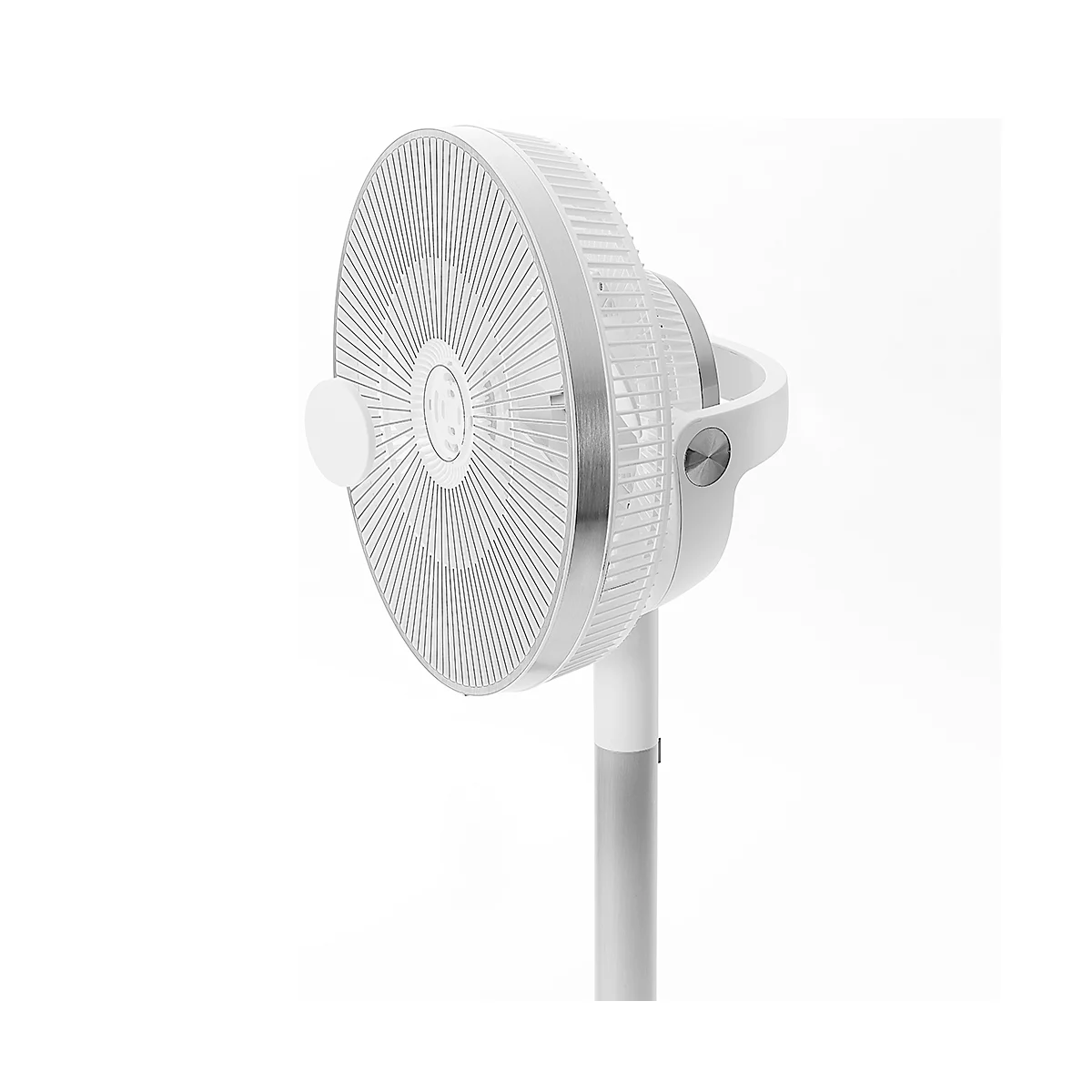 Kamome Living Standventilator, mit Fernbedienung, Ø 300 mm, Höhe 570-1000 mm, Luftstrom bis 17 m, weiss/silber