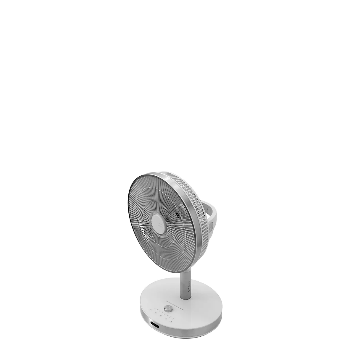 Kamome Living Standventilator, mit Fernbedienung, Ø 300 mm, Höhe 570-1000 mm, Luftstrom bis 17 m, weiss/silber
