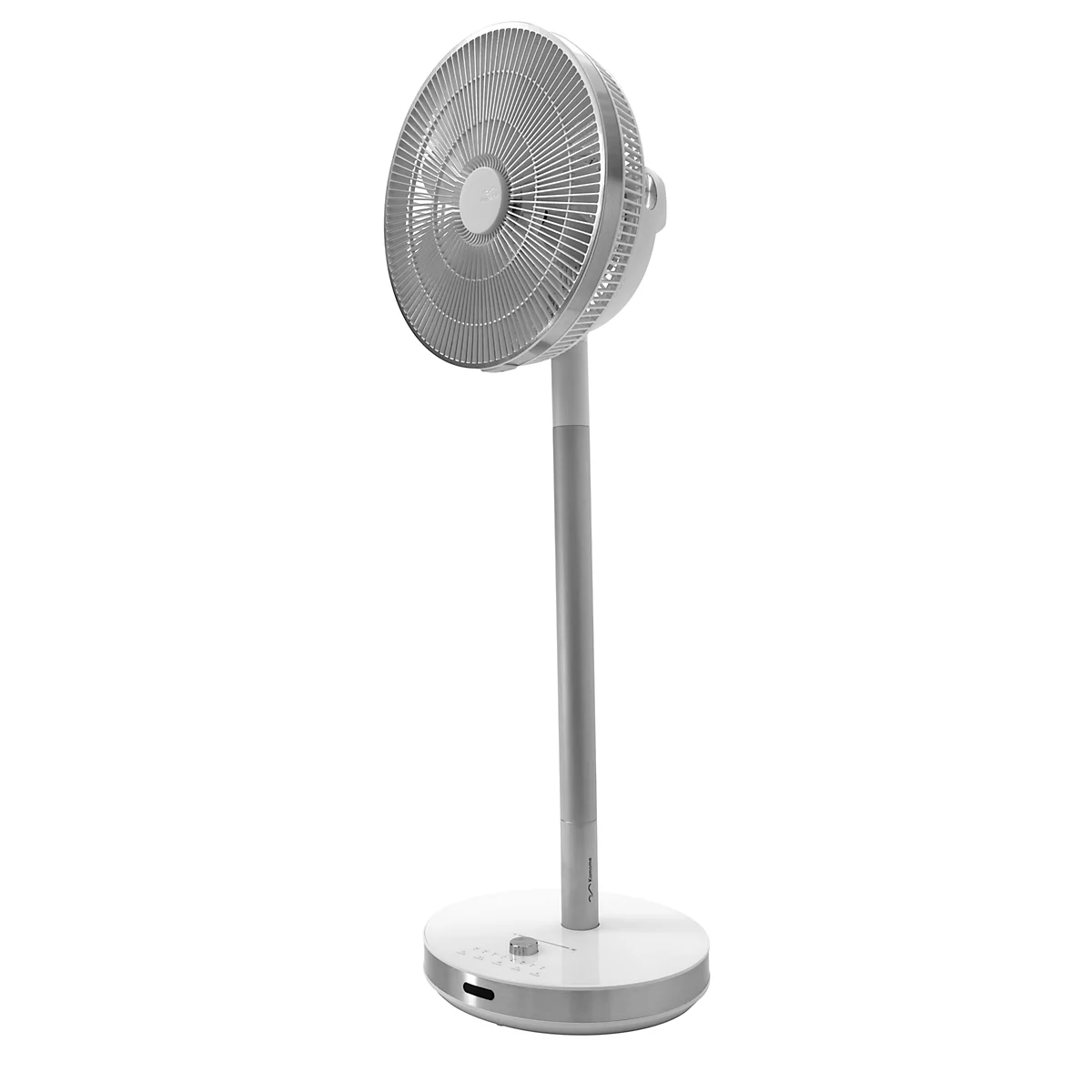 Kamome Living Standventilator, mit Fernbedienung, Ø 300 mm, Höhe 570-1000 mm, Luftstrom bis 17 m, weiss/silber