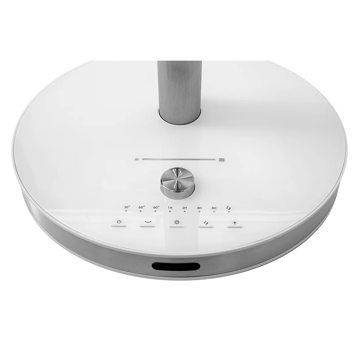 Kamome Living Standventilator, mit Fernbedienung, Ø 300 mm, Höhe 570-1000 mm, Luftstrom bis 17 m, weiss/silber