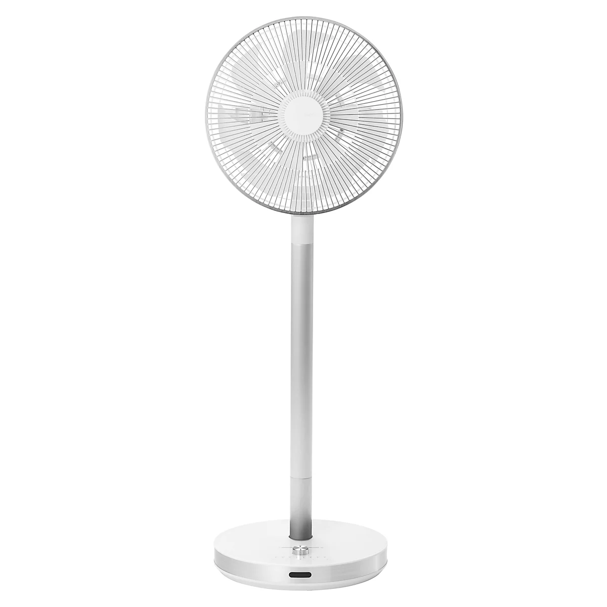 Kamome Living Standventilator, mit Fernbedienung, Ø 300 mm, Höhe 570-1000 mm, Luftstrom bis 17 m, weiss/silber