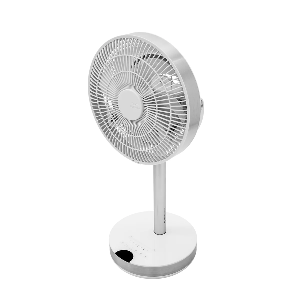 Kamome Living Standventilator, mit Fernbedienung, Ø 300 mm, Höhe 570-1000 mm, Luftstrom bis 17 m, weiss/silber