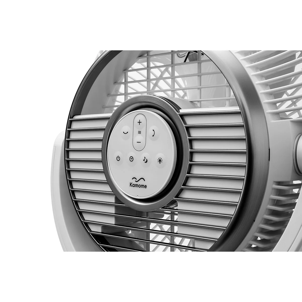 Kamome Office Standventilator, mit Fernbedienung, Ø 230 mm, Höhe 575 mm, 12,5 W, Luftstrom bis 17 m, weiss/silber