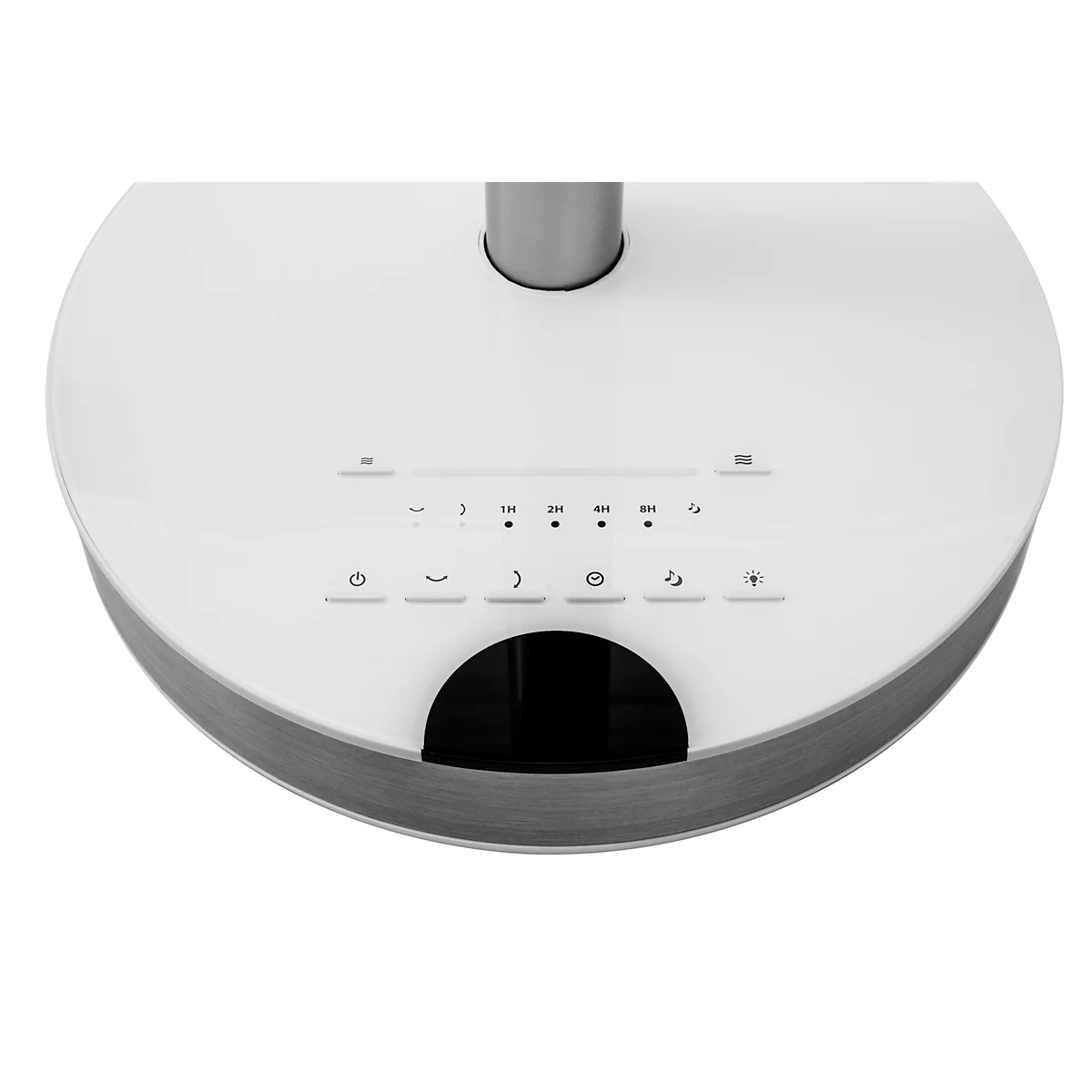 Kamome Office Standventilator, mit Fernbedienung, Ø 230 mm, Höhe 575 mm, 12,5 W, Luftstrom bis 17 m, weiss/silber