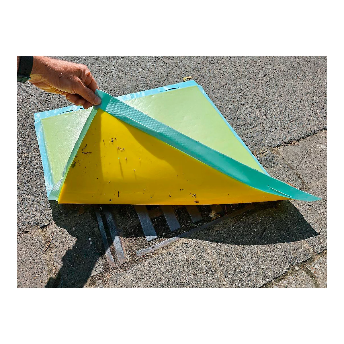 Kanalschutz-Abdichtmatte, rechteckig, beidseitig mit Griffen, 1000 x 1000 mm