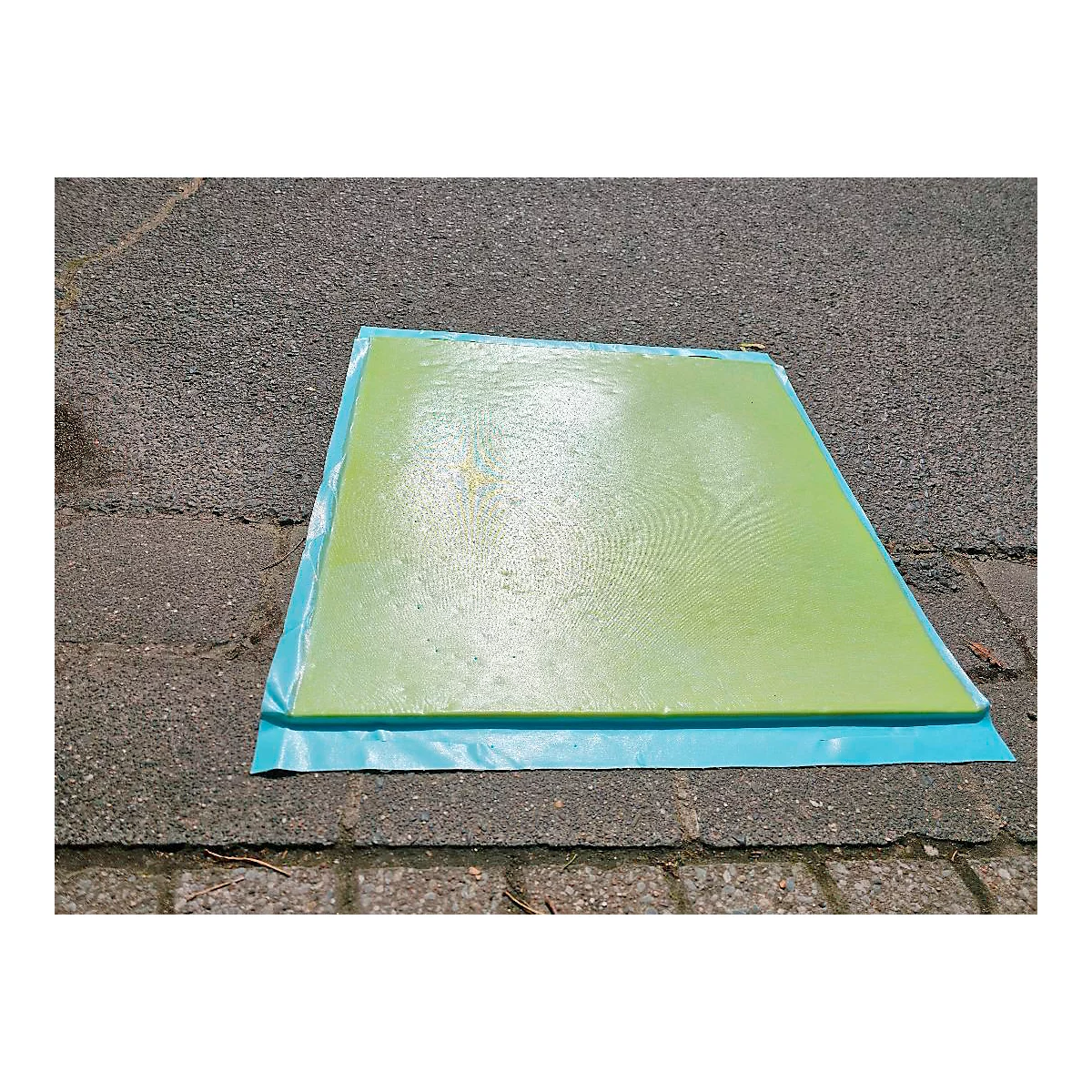 Kanalschutz-Abdichtmatte, rechteckig, beidseitig mit Griffen, 800 x 800 mm
