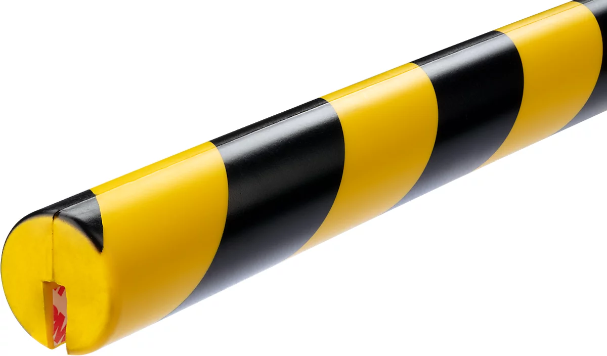 Kantenschutzprofil Durable E8R, rund, selbstklebend, für Innen- & Außenbereich, Aussparung 8 mm, L 1000 mm, PU-Schaum, gelb/schwarz
