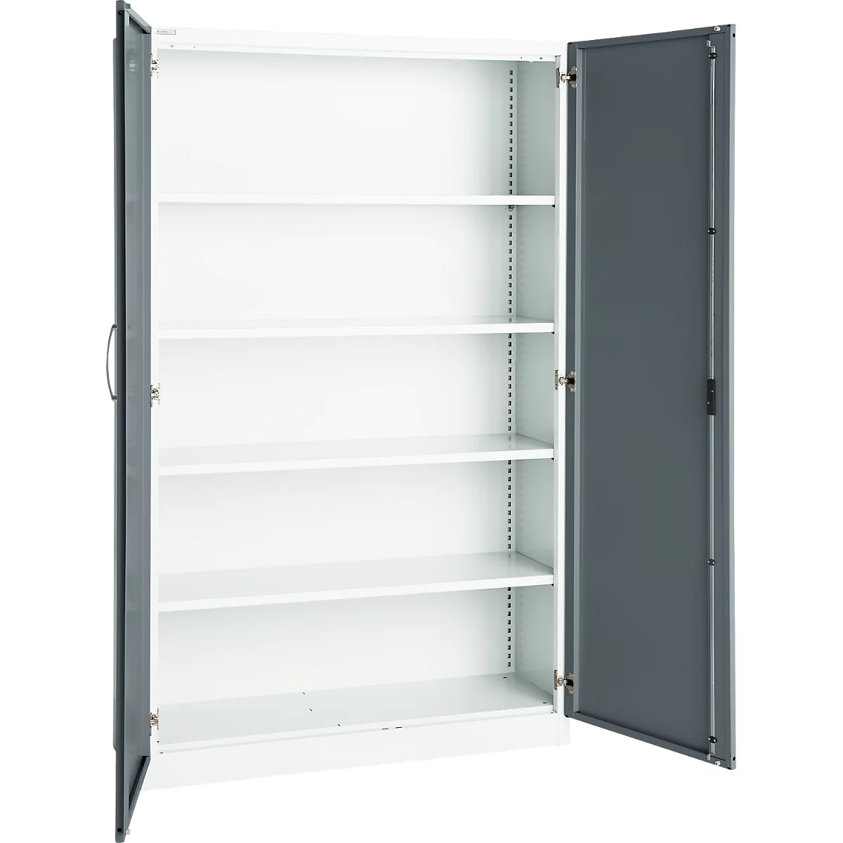 Kantoorkast, 5 OH, afsluitbaar, met opliggende deuren, B 1200 mm, basaltgrijs/verkeerswit