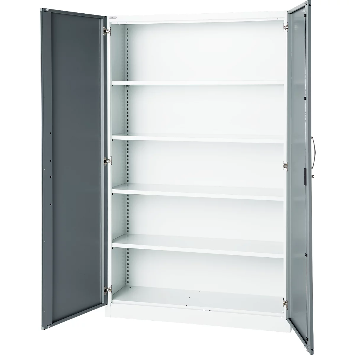 Kantoorkast, 5 OH, afsluitbaar, met opliggende deuren, B 1200 mm, basaltgrijs/verkeerswit