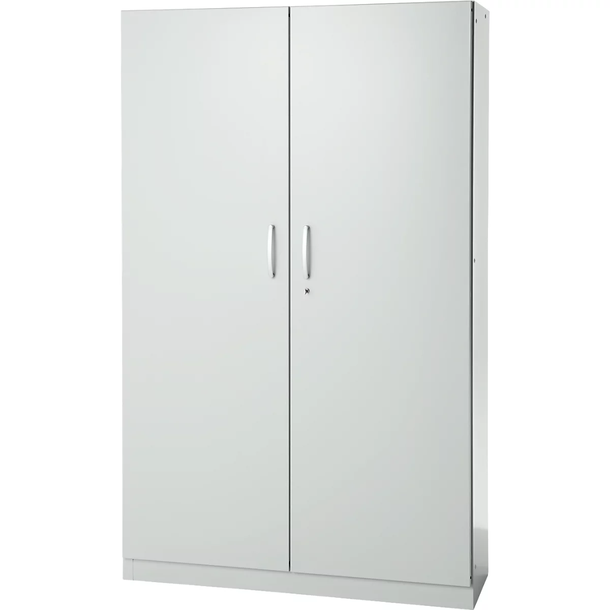 Kantoorkast, 5 OH, afsluitbaar, met opliggende deuren, B 1200 mm, lichtgrijs