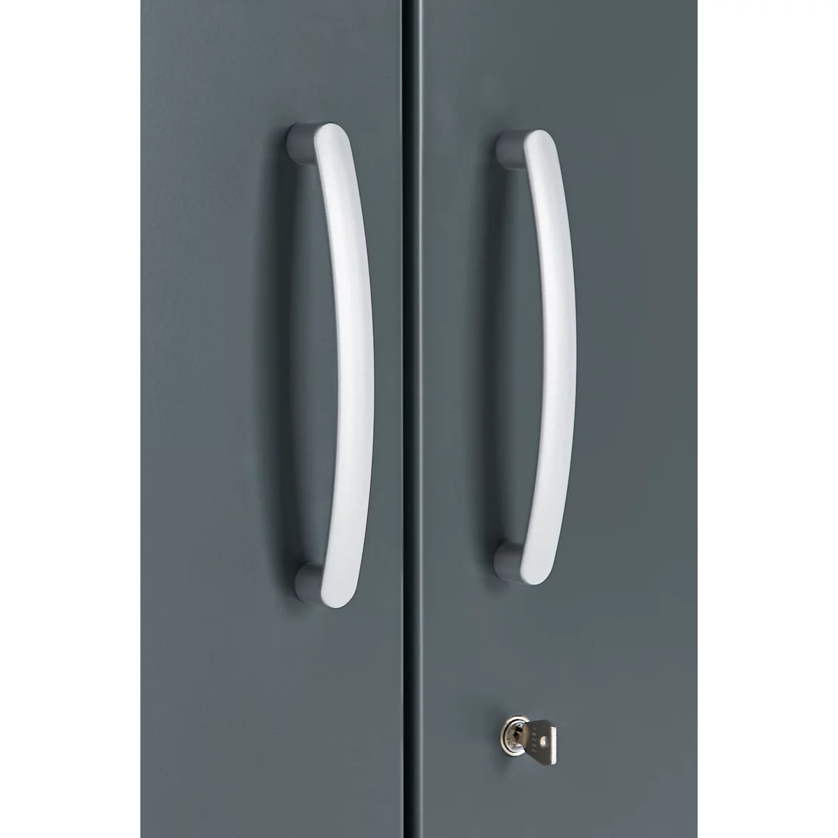 Kantoorkast, 5 OH, afsluitbaar, met opliggende deuren, B 800 mm, basaltgrijs