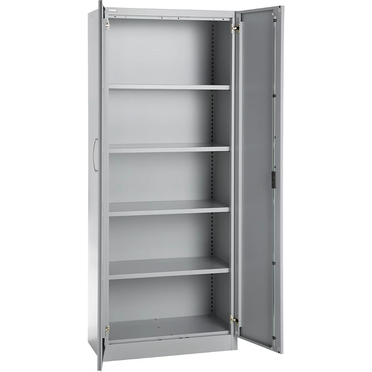 Kantoorkast, 5 OH, afsluitbaar, met opliggende deuren, B 800 mm, blank aluminium
