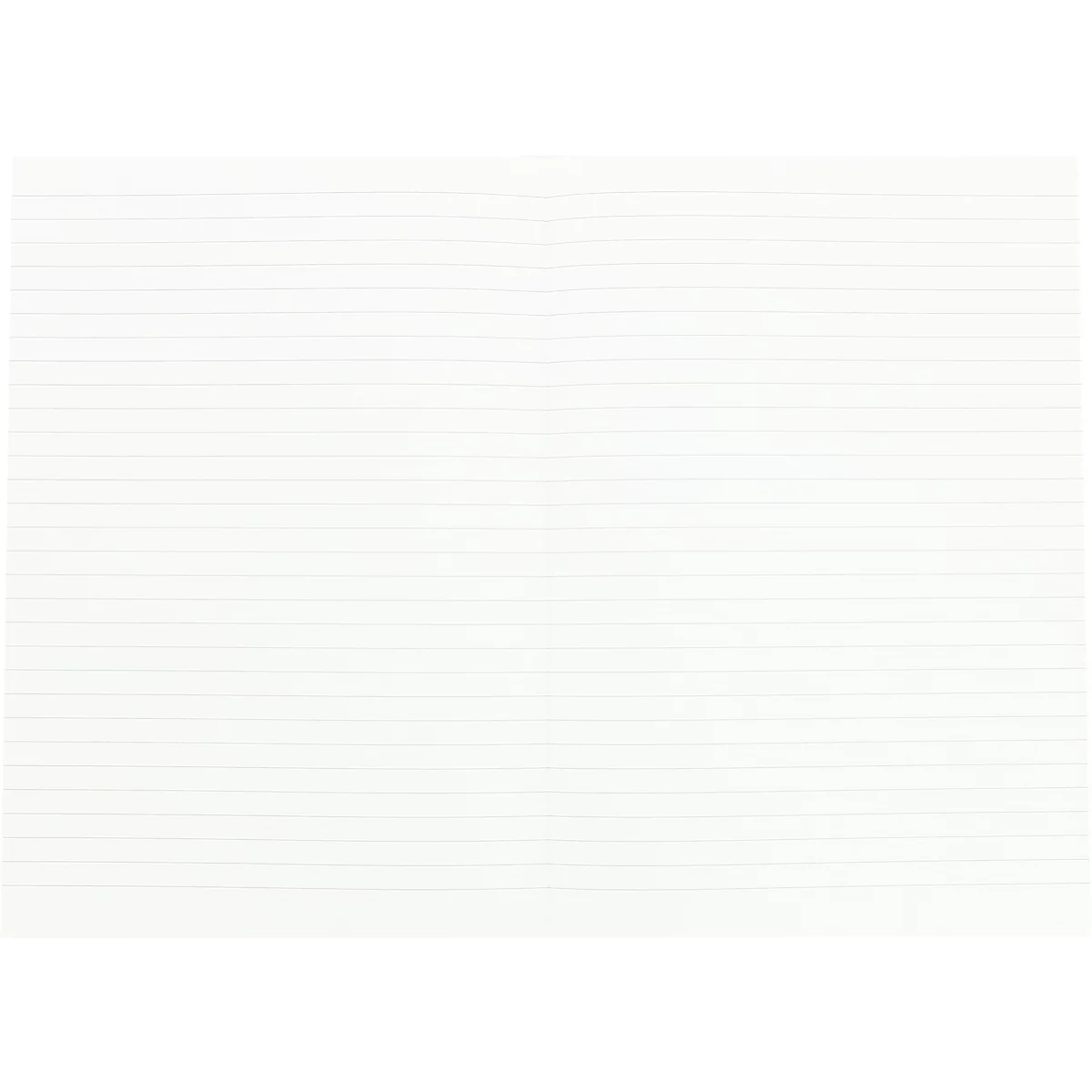 Open notitieboek met witte, horizontaal gelinieerde pagina's.