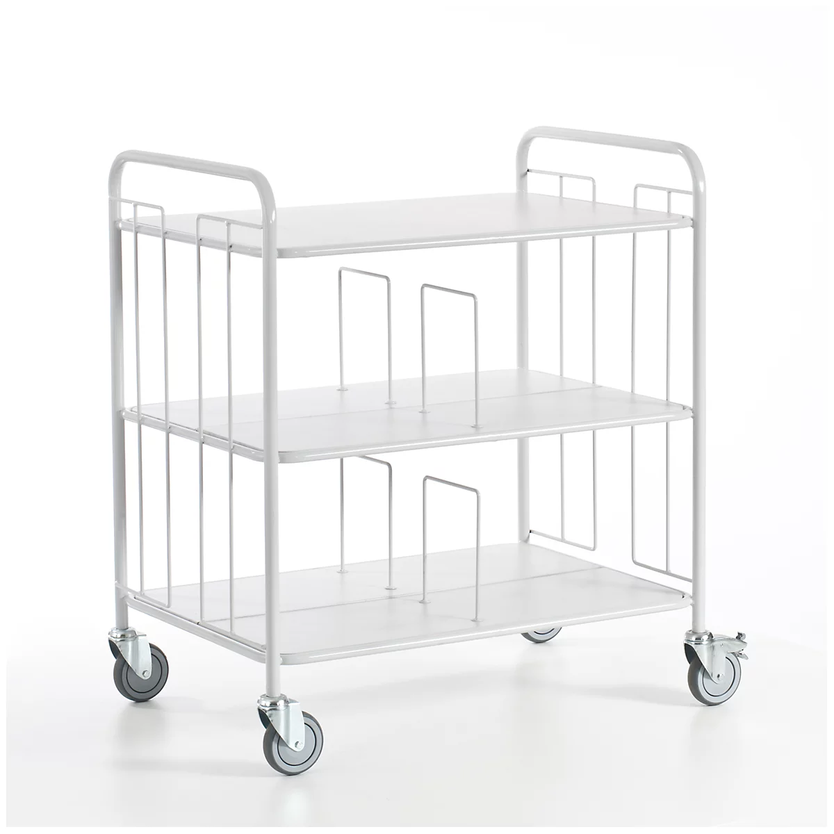 Kantoorwagen dubbelzijdig met scheiding, 940 x 650 mm