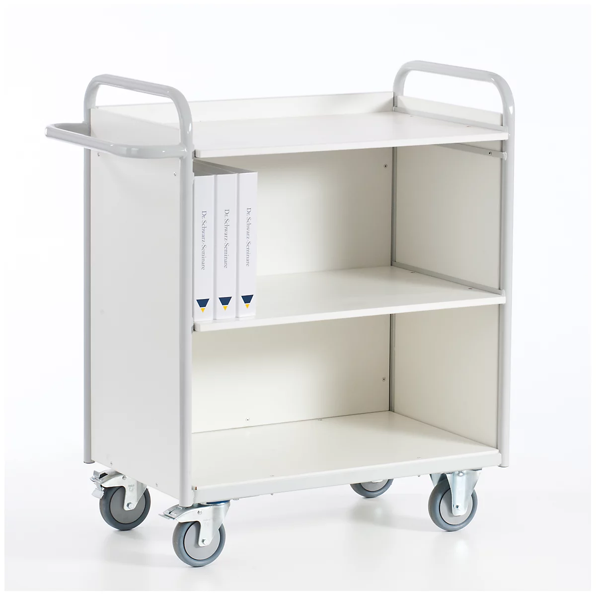 Kantoorwagen met zijwanden en achterwand, 800 x 490 mm, draagvermogen 150 kg