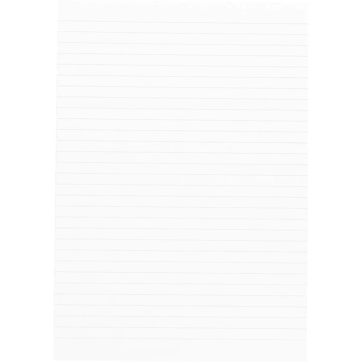 Weißes, liniertes Papier. Feine, horizontale Linien ziehen sich über das Blatt.