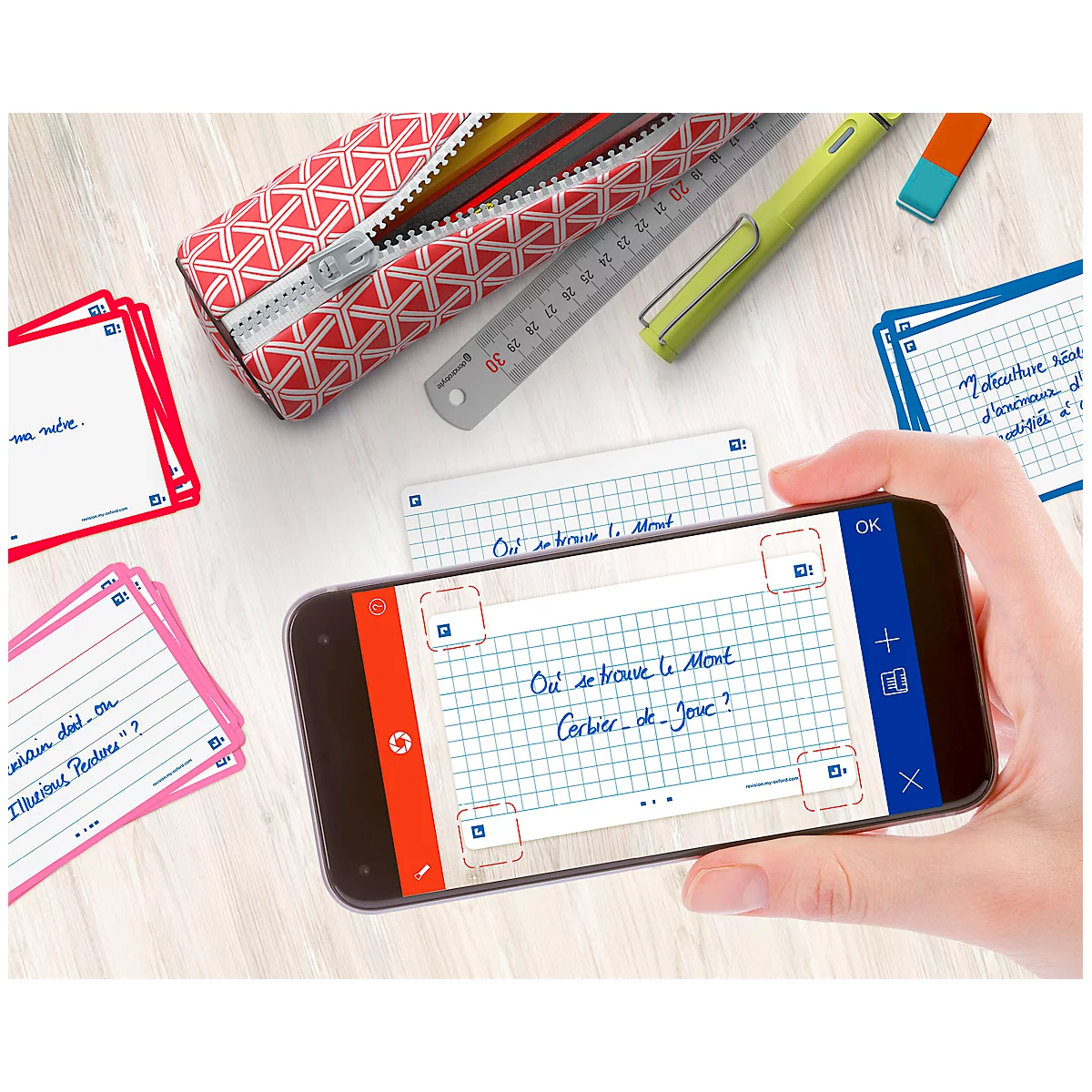 Karteikarten Oxford Flash 2.0, 80 Blatt , SCRIBZEE®-kompatibel , kariert, 250g/m²