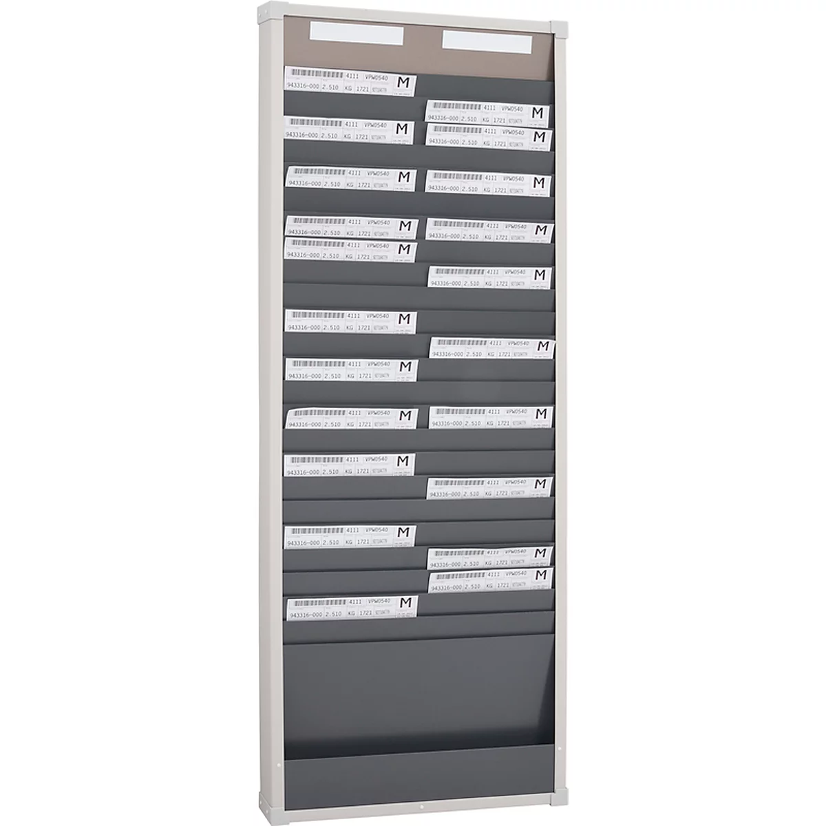 Karten-Sortiertafeln Eichner 9219 Serie, 1 – bis 3-reihig lieferbar, 2-spaltig, H 1350 x B 490 mm