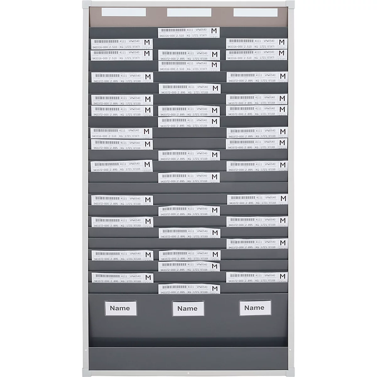 Karten-Sortiertafeln Eichner 9219 Serie, 1 – bis 3-reihig lieferbar, 3-spaltig, H 1350 x B 720 mm