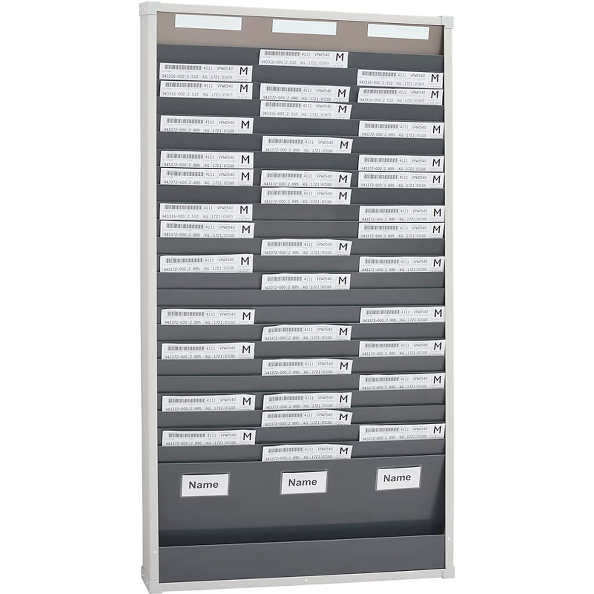 Karten-Sortiertafeln Eichner 9219 Serie, 1 – bis 3-reihig lieferbar, 3-spaltig, H 1350 x B 720 mm