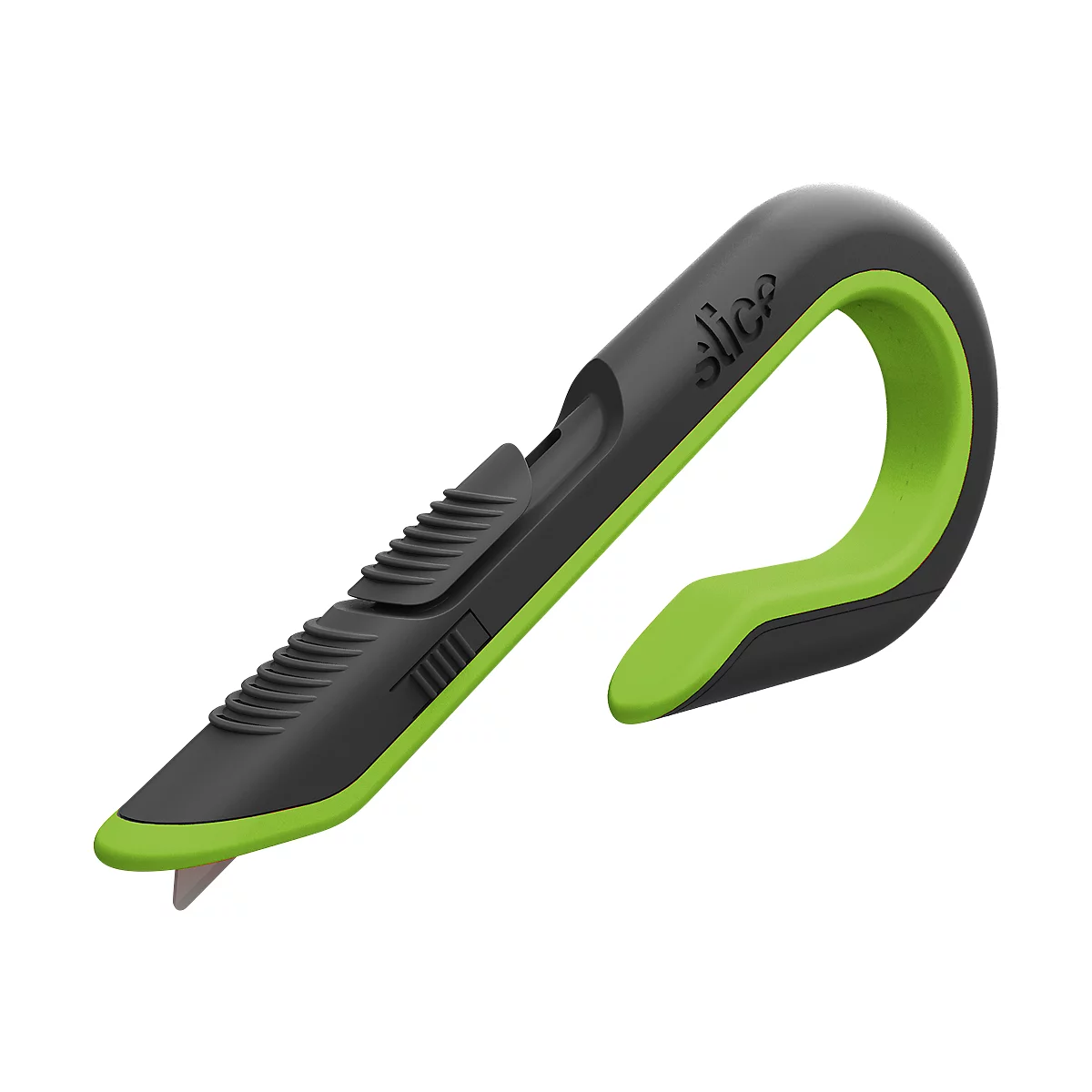 Kartonnen opener Slice, lengte 4,1 cm, 3-traps, automatische invoer, groen