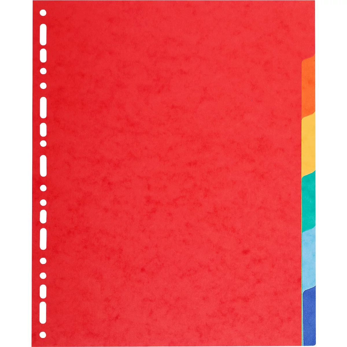 Kartonregister Biella Top Color, für DIN A4, 6tlg, L 297 x B 220 x H 2 mm, Recyclingkarton, farbsortiert
