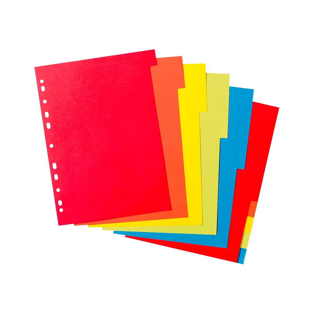 Kartonregister Herlitz, A4, blanko Taben, Euro-Lochung, Recycling-Karton, 1 Satz 10-teilig mit 2 x 5 Farben